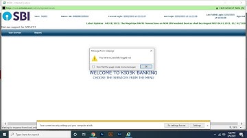 You are successfully Logout. Most common problem in SBI kiosk banking.