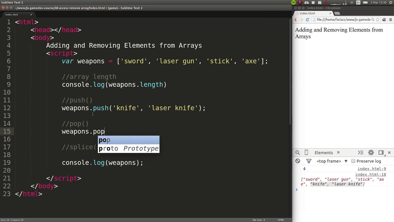 javascript change array element