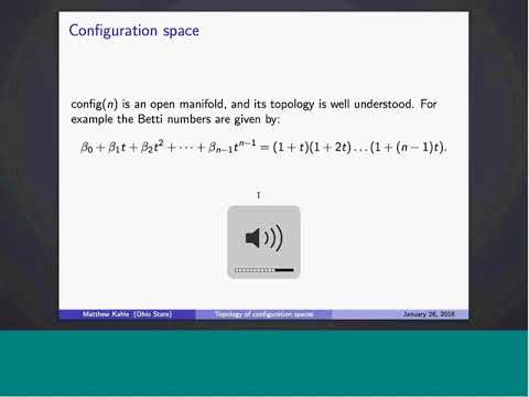 Matthew Kahle (1/26/16): Topology of configuration spaces of hard spheres