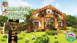 1.18 Building a Cottagecore Barn & Curing Villagers?! Ep. 3 - Minecraft 1.18 Let's Play 🌷