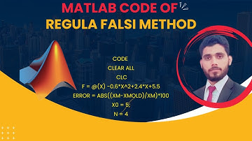 Lecture#2 Regula Falsi method matlab algorithm|Regula-Falsi Method with MATLAB code|False position m