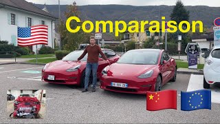 Comparaison Tesla Model 3 FABRIQUÉE en USA VS Chine