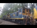 CSX M426 through Madbury NH with two MP-15&#39;s and 166 cars 9/26/22