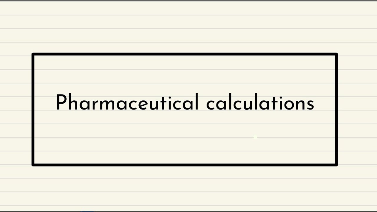 Pharmaceutical calculations Lecture 4