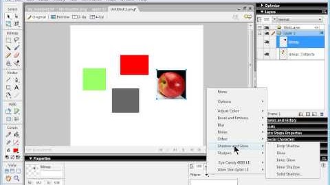 adding a shadow effect in fireworks 8