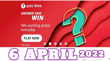 Amazon Funzone Quiz Answers Today|,6 April 2022 |Daily Quiz Time