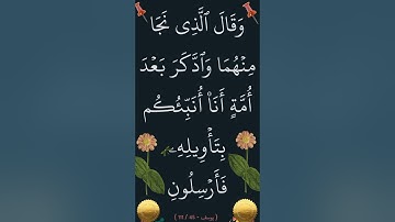 سورة يوسف الآية 45 الشيخ الحصري #سورة_يوسف #القران_الكريم #ايات_قرانيه_قصيره