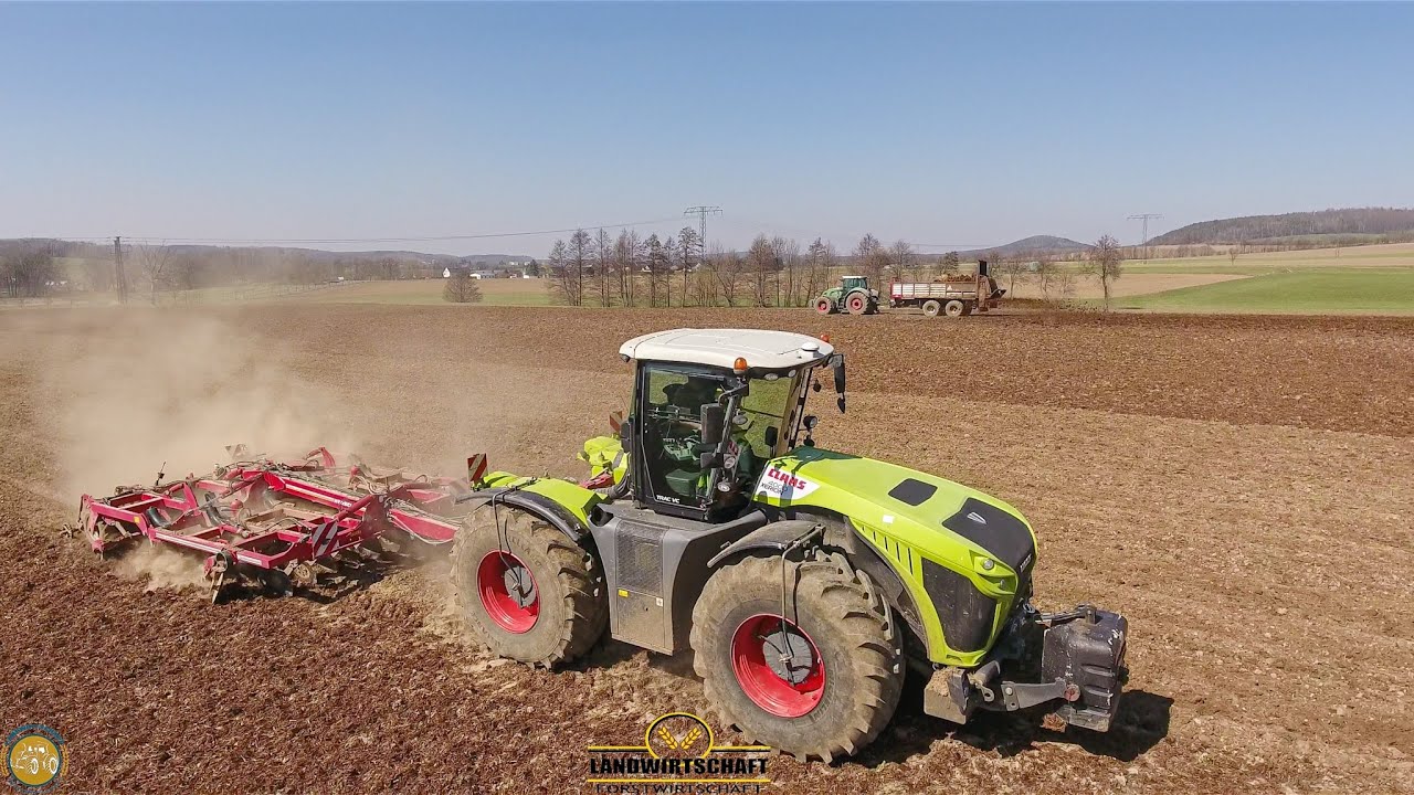 Miststreuen 2020 Fendt Traktoren im Einsatz! CLAAS XERION 4000 mit