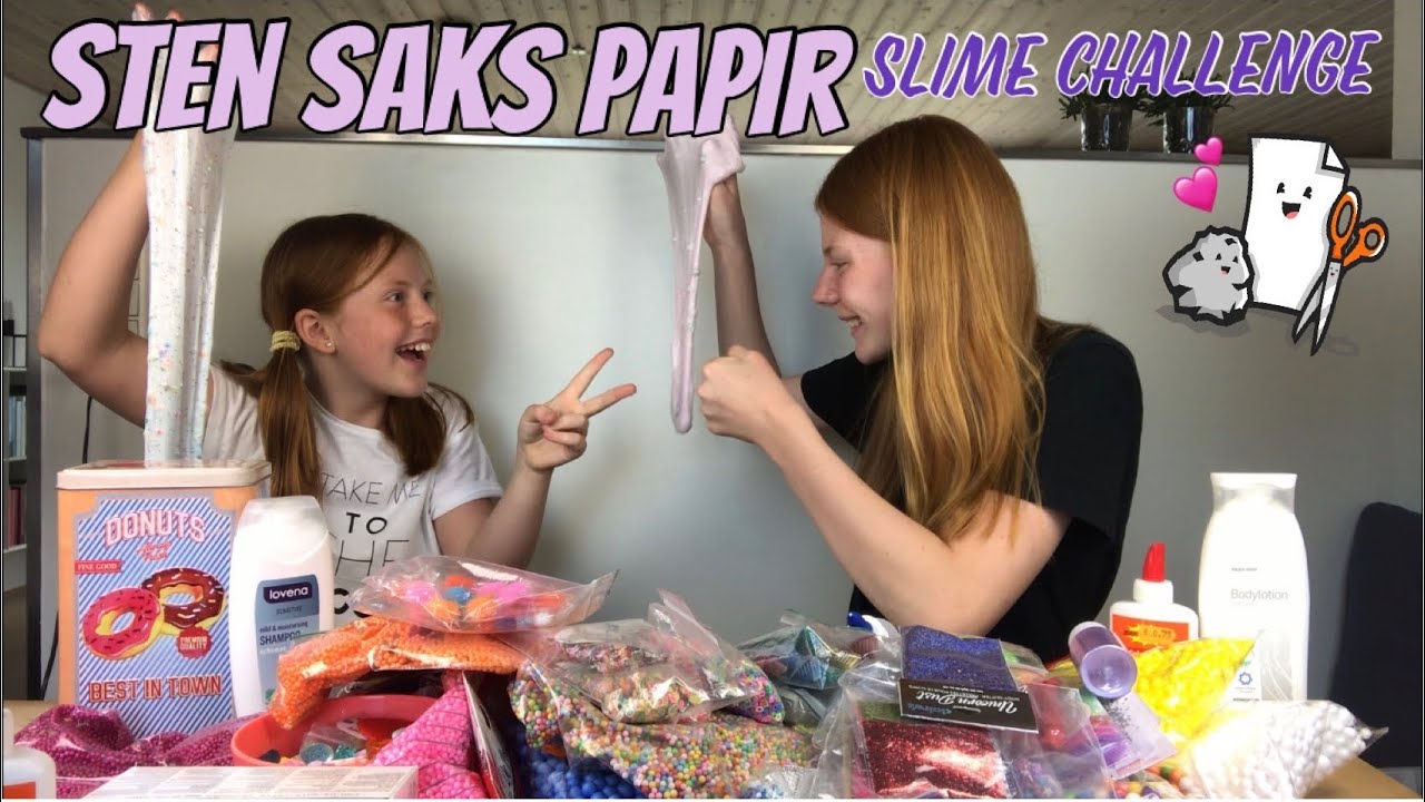Sten saks papir slime Challenge 2!!