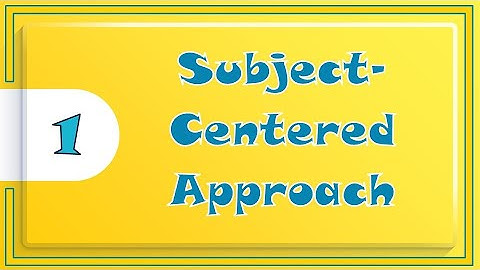 Subject Centered Approach to Curriculum