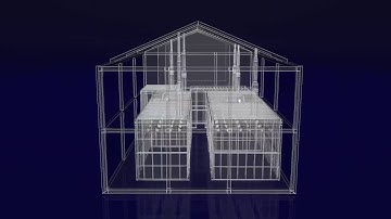 Animated wireframe warehouse