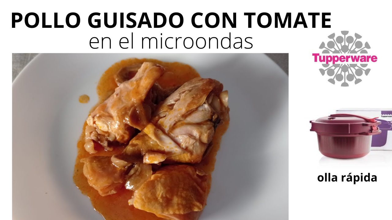 Pollo con salsa de tomate en el microondas