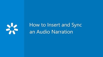 How to Insert and Sync an Audio Narration