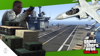 NEW BUSINESS BATTLE - HOW TO GET ON THE USS MILITARY AIRCRAFT CARRIER SHIP! (GTA Online Update)