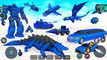 Crocodile Animal Train Robot Multiple Transform Game 2024 - Android Gameplay