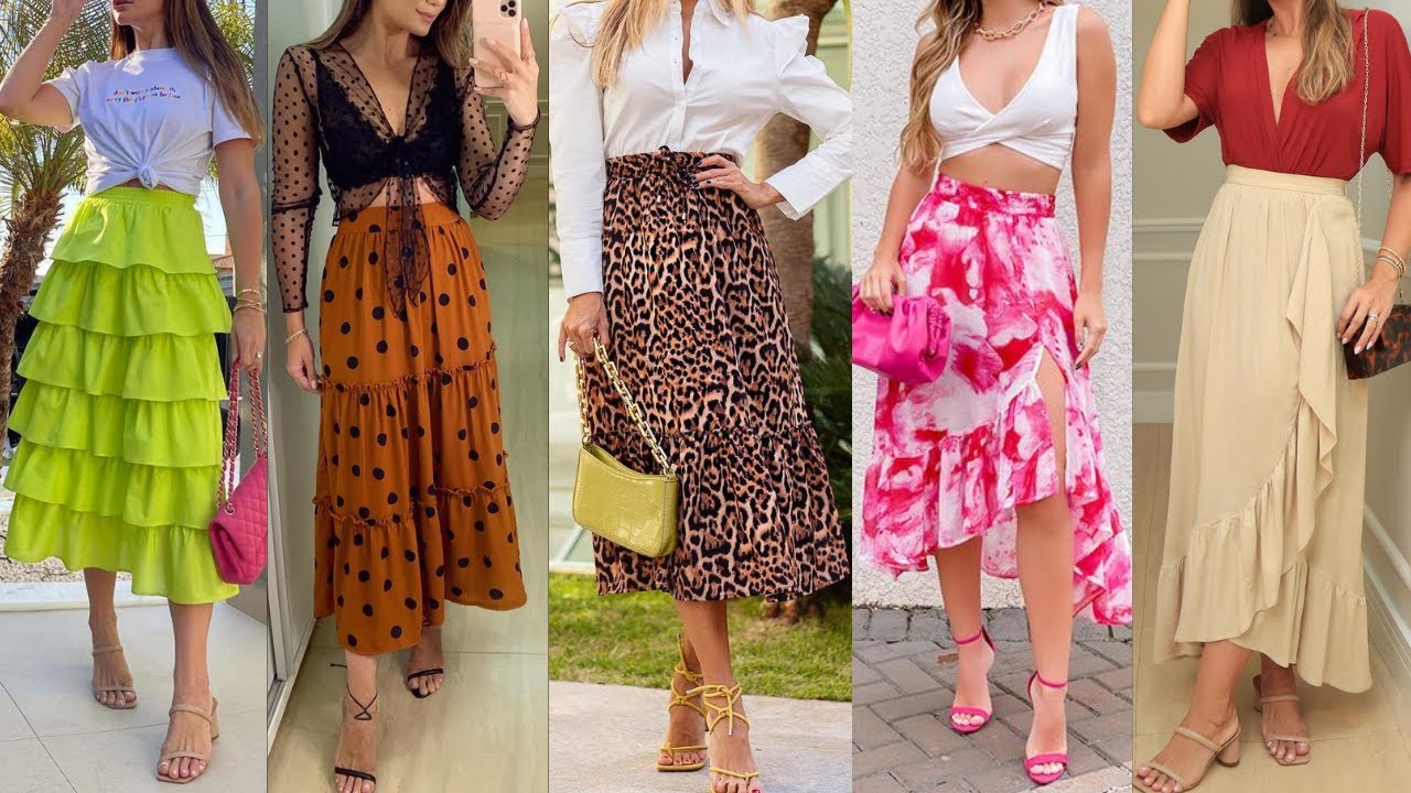 LOOKS Y OUTFITS CON FALDAS DE MODA 2022 COMO COMBINAR FALDAS FALDAS  CASUALES Y ELEGANTES 2022 - YouTube