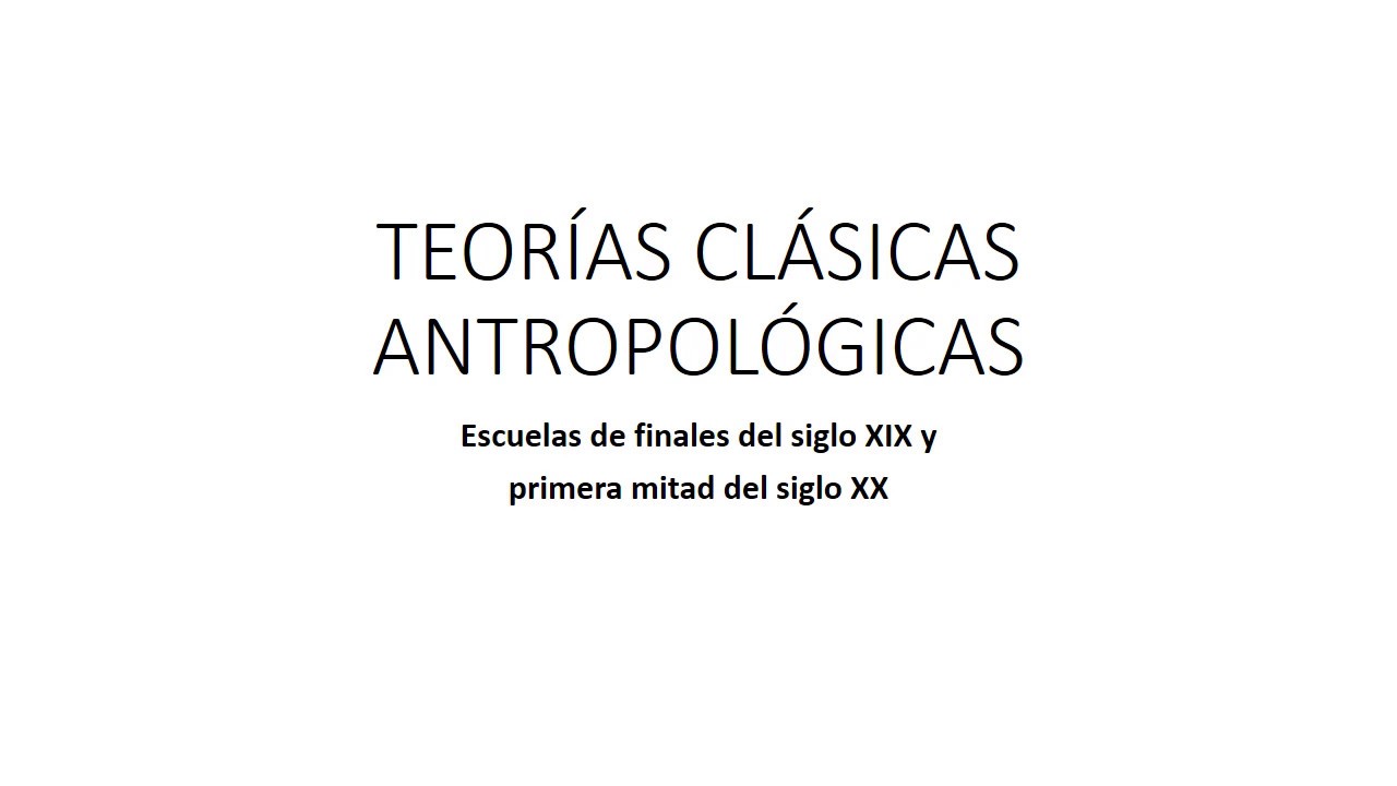 Teorias Clasicas Antropologicas Youtube
