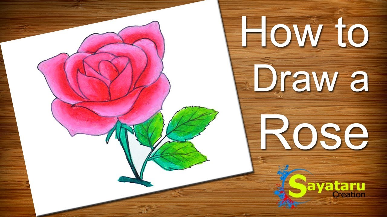 How To Draw A Rose Step By Step Rose Drawing With Oil Pastel Youtube How To Draw A Rose Step By Step Rose Drawing With Oil Pastel Youtube