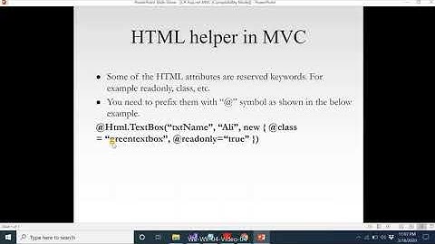Web Engineering Week 04 Video 04 (HTML helpers in MVC)
