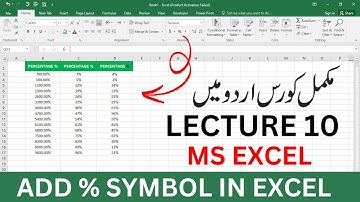 Percentage adding % symbol in excel cell