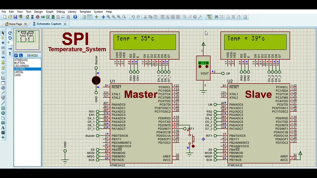 Temperature System Using SPI Communication Protocol