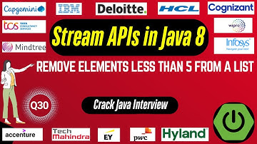 Java 8 Stream API Interview Questions: Remove Elements Less Than 5 from List using Java 8 Stream API