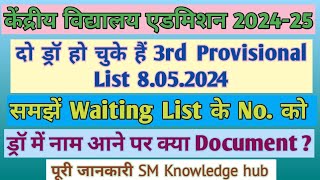 KVS Admission 3rd Lottery List || Waiting List /Lottery No kaise check kare|| KVS 2024-25 Document||