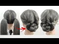 Beautiful &amp; Simple Bun Hairstyle for Short Hair I Tutorial Sanggul Cantik &amp; Simple u/ Rambut Pendek