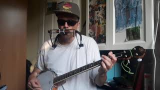practice: Johnny Cash - Folsom Prison Blues - Bb harmonica and banjo (fCFAC tuning)