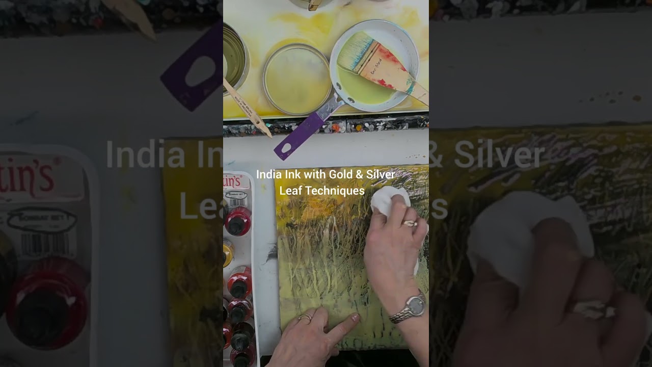 Encaustic + India Ink + Gold and Silver Leaf #indiaink #goldleafpainting