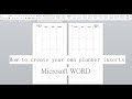 How to create and print your own planner inserts | Microsoft Word |Month on two pages