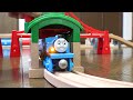 Brio &amp; Thomas wooden train. Subway tunnel maintenance factory