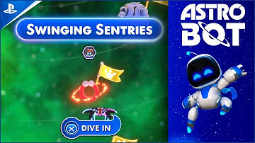 Astro Bot Swinging Sentries Secret Level Walkthrough. Lost Circle Void.