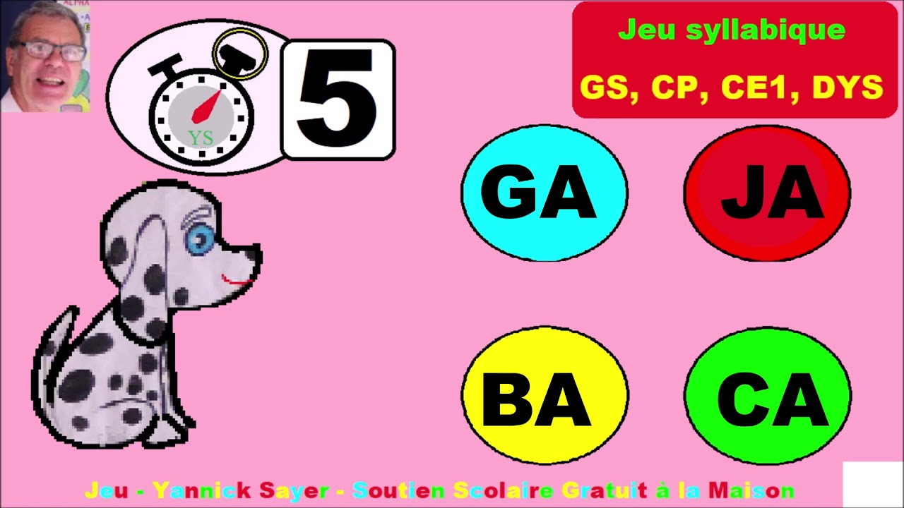 Jeu des syllabes pour maternelle gs cp ce1 dys : Syllabes avec le