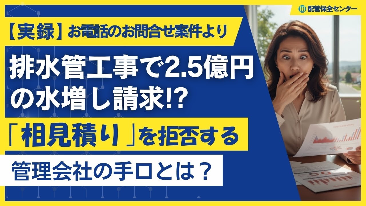 【実録】排水管工事で2.5億円の水増し請求！？　相見積もりを拒否する管理会社の手口とは？