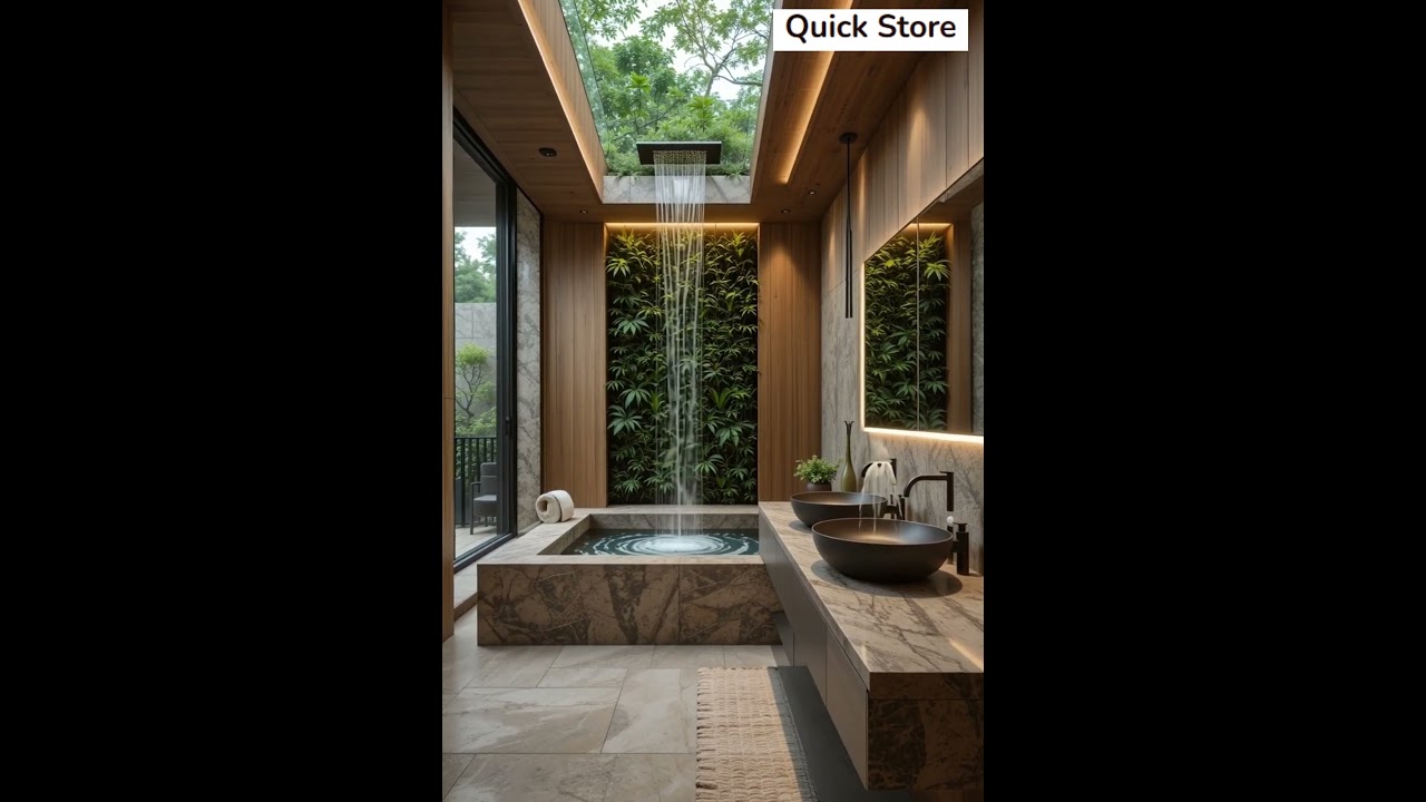 🌿 Ultimate Nature-Inspired Rainfall Shower | Luxury Bathroom Ideas ✨ 