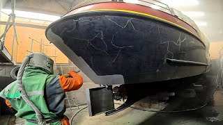 Ultimate Boat Hull Restoration: Sandblasting Transformation