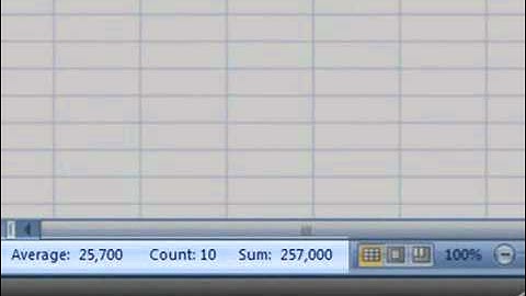 Excel 2007 Course  Lesson 2 7 Select non contiguous cell ranges and view summary information wmv