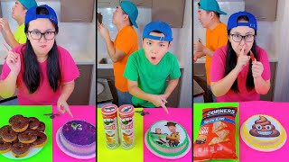 Disney cake vs Grimace cake ice cream challenge!🍨 #funny by Ethan Funny Family