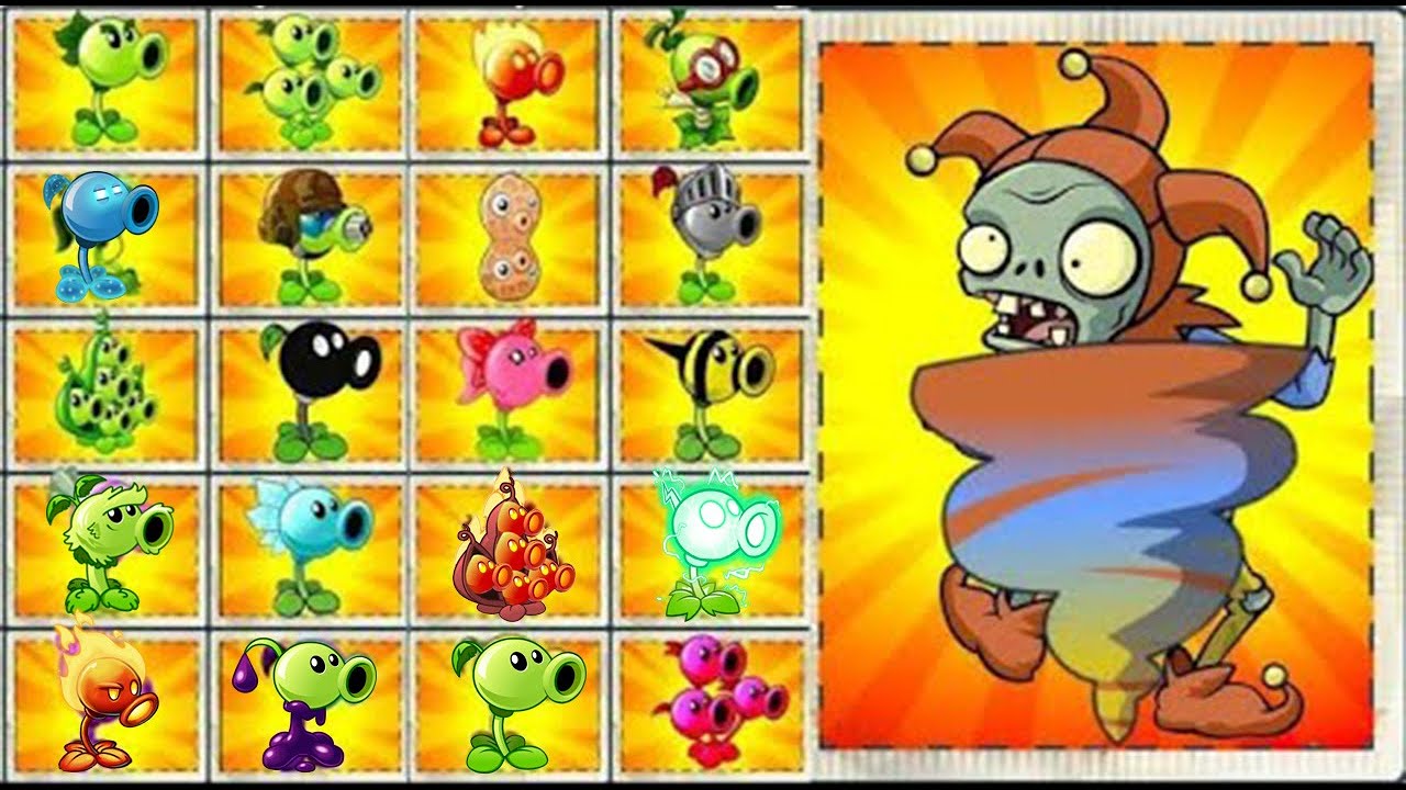 PvZ 2 Challenge - Every PEASHOOTER vs Evil Jester Zombie