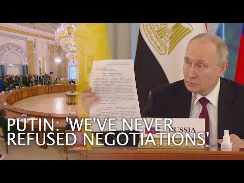 Putin shows African leaders 'peace document' signed and later thrown away by Ukrainian side Episode cover