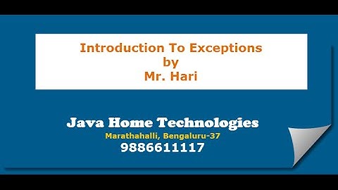 Introduction to Exceptions and hierarchy