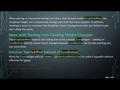 Fixing Flutter DropdownMenu Height and Styling: Fixed Height and Background Color