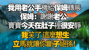 我用老公手機給保姆轉賬 保姆：謝謝老公 寶寶今天在肚子裡很安靜 #生活經驗  #為人處世  #老年生活#故事