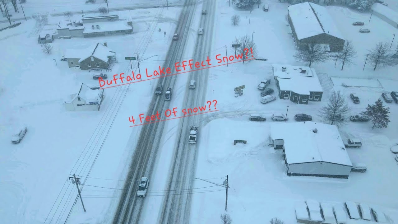 Buffalo Lake Effect Snow 4k HD From Above - YouTube