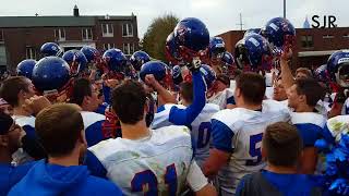 Carlinville celebrates its 40-36 playoff win at Decatur St. Teresa on Saturday.