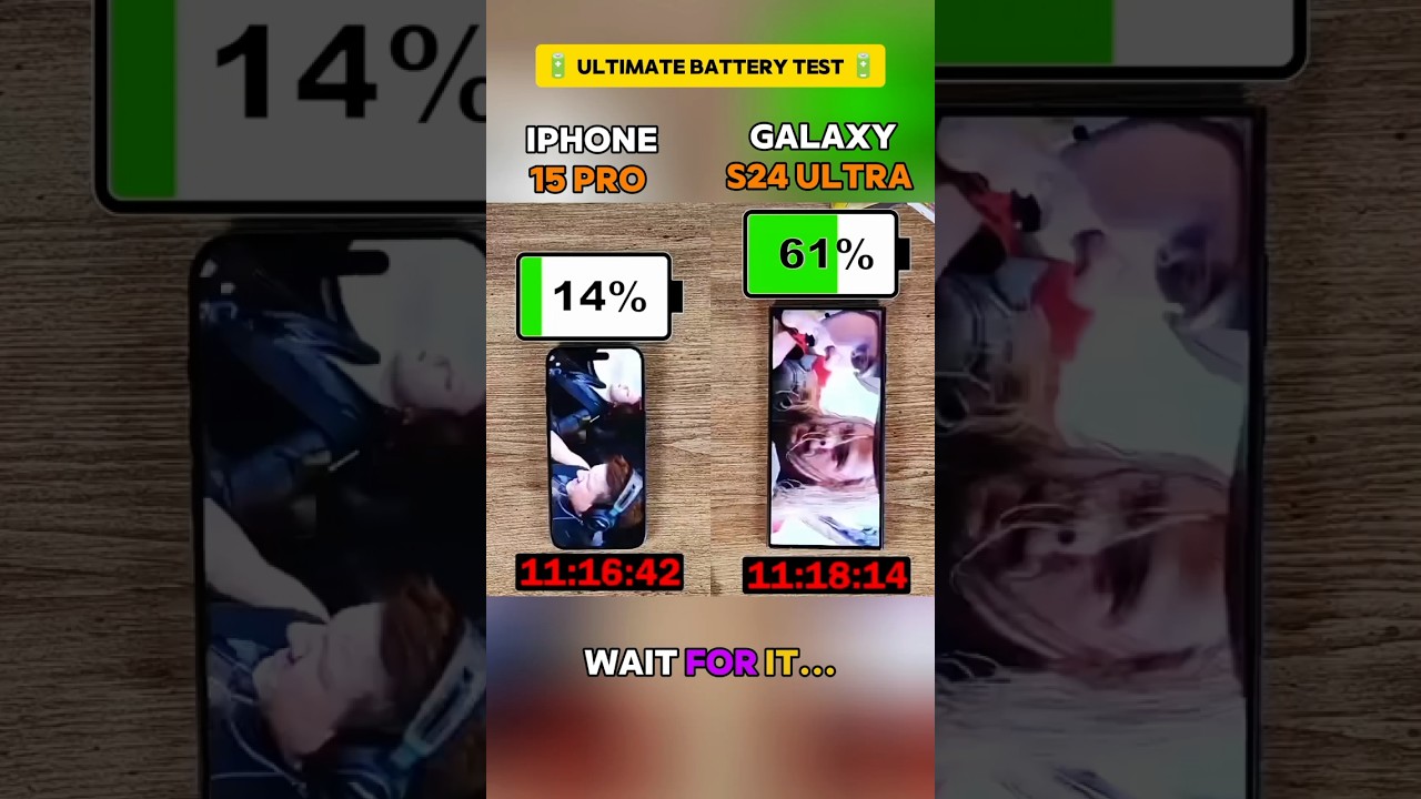 🔋😳 IPHONE 15 PRO vs GALAXY S24 ULTRA BATTERY TEST!!