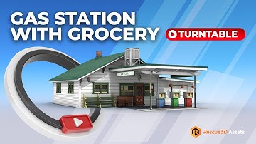 Gas Station With Grocery low-poly 3D model by Rescue3D Assets