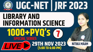 UGC Net Library & Information Science PYQ | Solved PYQ Part 7 By Nitika maam