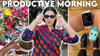 Productive Morning Vlog 🥣 🍓🌳روتيني فصباح جديد و الخدمة